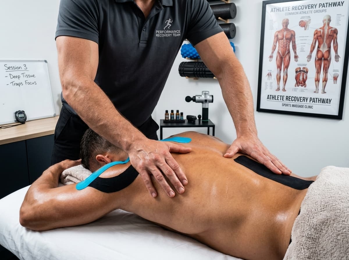 Sports massage session focused on athletic recovery