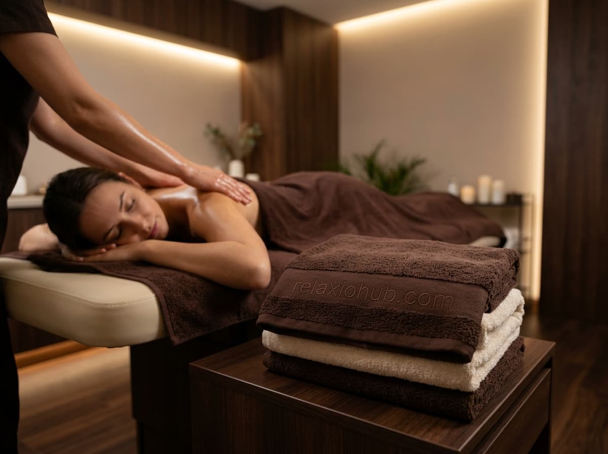 Detail of chocolate spread application during a cocoa massage