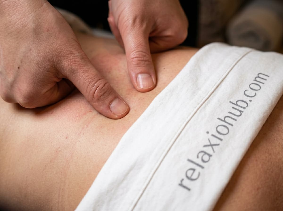 Therapist works paraspinal musculature during a segmental-reflex protocol